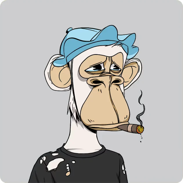 Bored Ape Yacht Club: Ape collectible with a blue cap