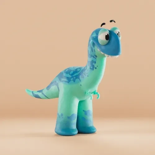 Claynosaurz: Blue and green dinosaur collectible